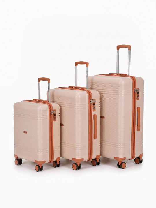 Priority Unisex Set of 3 360 Degree Rotation Hard-Sided Trolley Bags