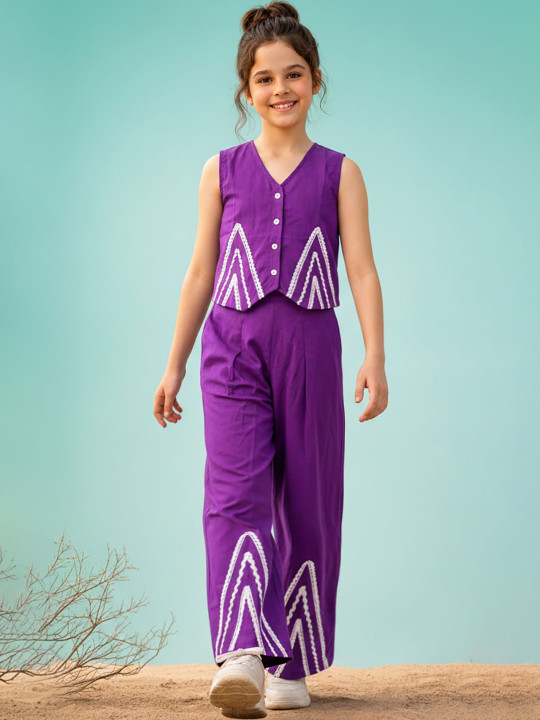 Girls Embellished Top with Trousers