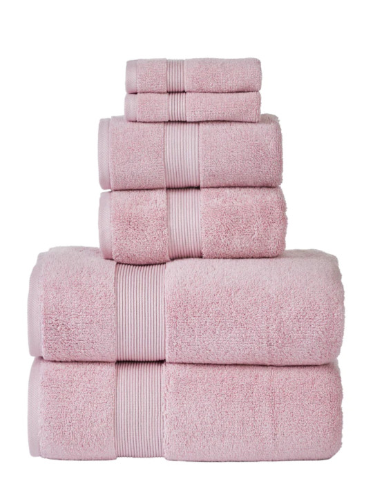 SENSES Mauve Solid Cotton 703 GSM 6Pcs Premium ExtraSoft Absorbent Hotel Quality Towel Set