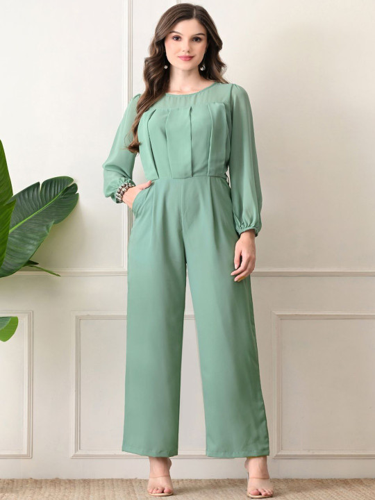 V&M Round Neck Basic Jumpsuit