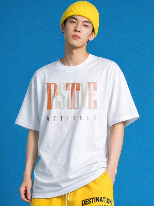 Roadster The Lifestyle Co Printed Organic Cotton Round Neck Oversized Tshirt