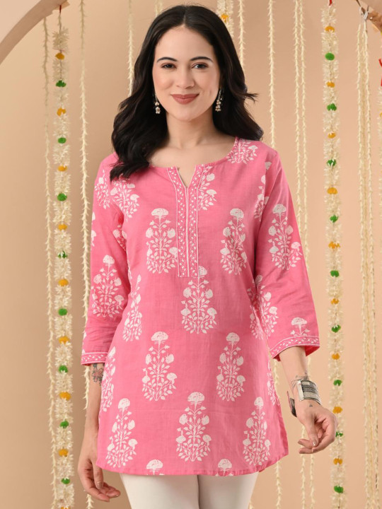 Anouk Rustic Floral Printed Pure Cotton Kurti