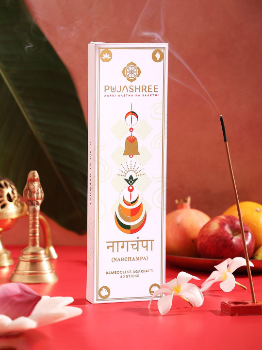 Pujashree Products Global Pvt Ltd. Pujashree Products Global Pvt Ltd Bambooless Nagchampa Agarbatti - 40 Pcs Incense Sticks