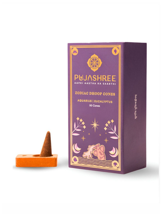 Pujashree Products Global Pvt Ltd. Pujashree Products Global Pvt Ltd. 50Pc Purple Wooden Zodiac Incense Dhoop Cones