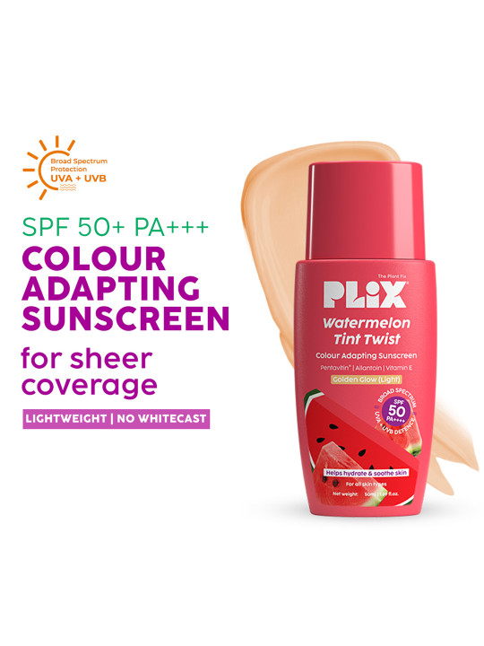 PLIX THE PLANT FIX Watermelon Tint Twist Color-Adapting Sunscreen 50ml - Light Golden Glow