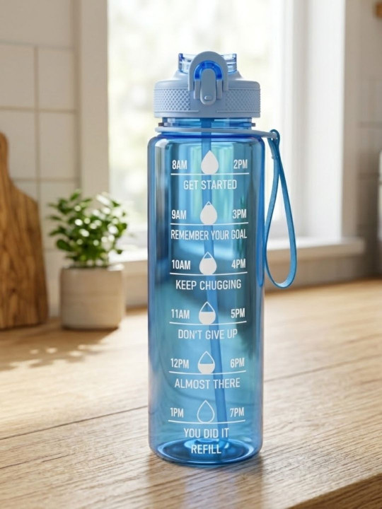 Aura Set of 1 Blue Airtight Plastic Water Bottle 1000 ml