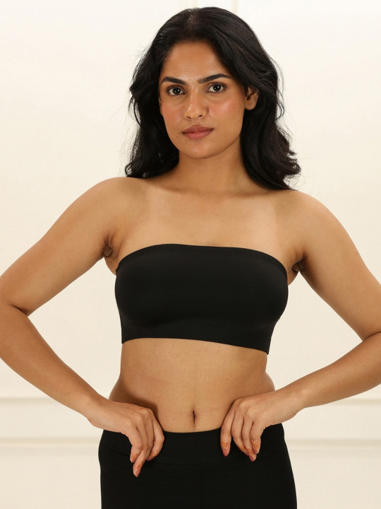 Underneat Women Seamless Strapless Full coverage Non Padded Bandeau Tube Bra