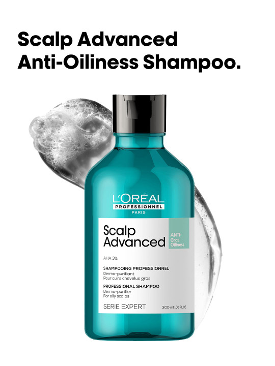 LOreal Professionnel Scalp Advanced Anti-Oiliness Shampoo for Oily Scalps - 300 ml