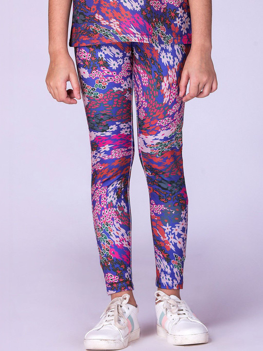 UMILDO Girls Printed High-Rise Skinny-Fit Tights