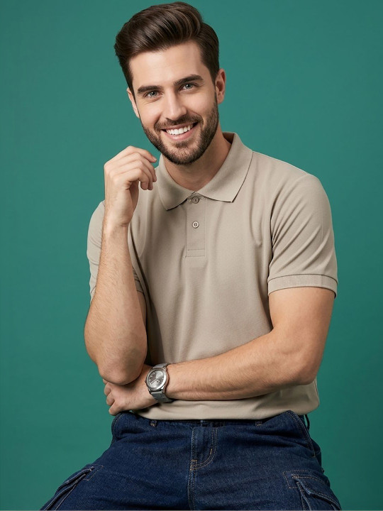 CLUB 44 Polo Collar Pockets Regular Fit T-shirt