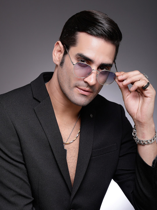 HASHTAG EYEWEAR Men's Oval Sunglasses with Polarised and UV Protected Lens