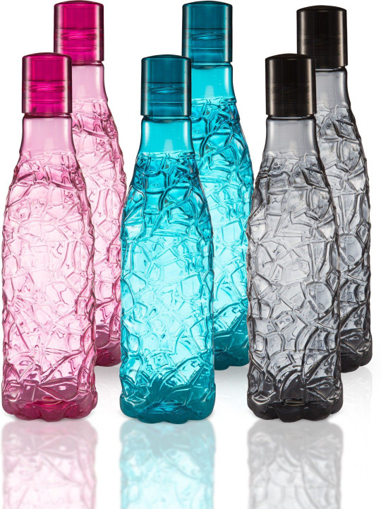 Aura Multicoloured Set of 6 Plastic Other Water Bottle