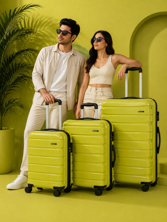 Teakwood Leathers India Set of 3 360-Degree Rotation Hard Sided Trolley Bag-191L