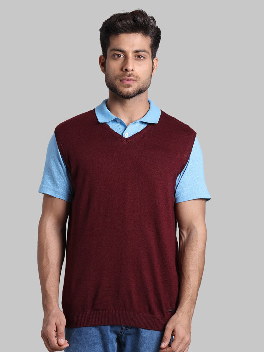 Park Avenue Men Red Sweater Vest