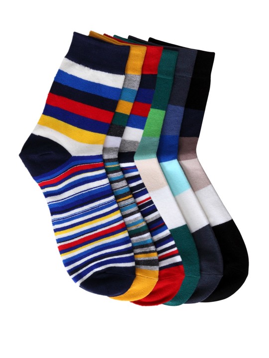 Unisex Pack of 6 Striped Socks