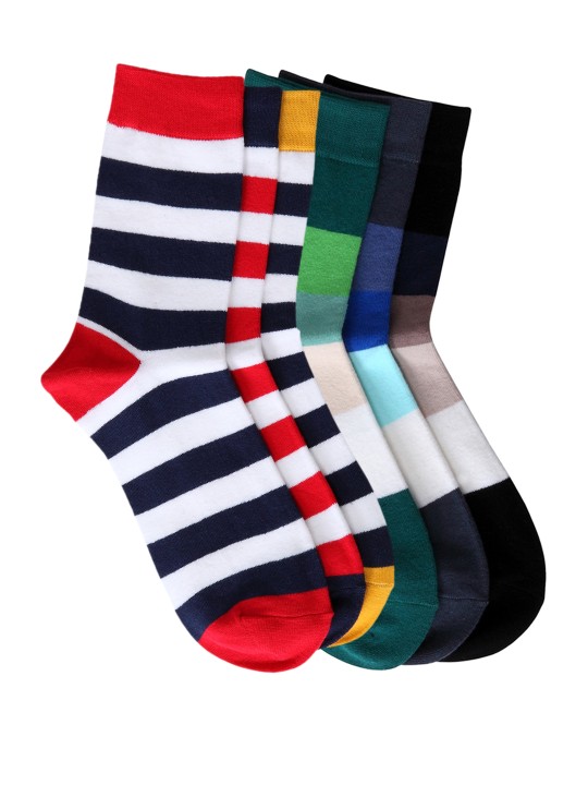 Unisex Pack of 6 Striped Socks