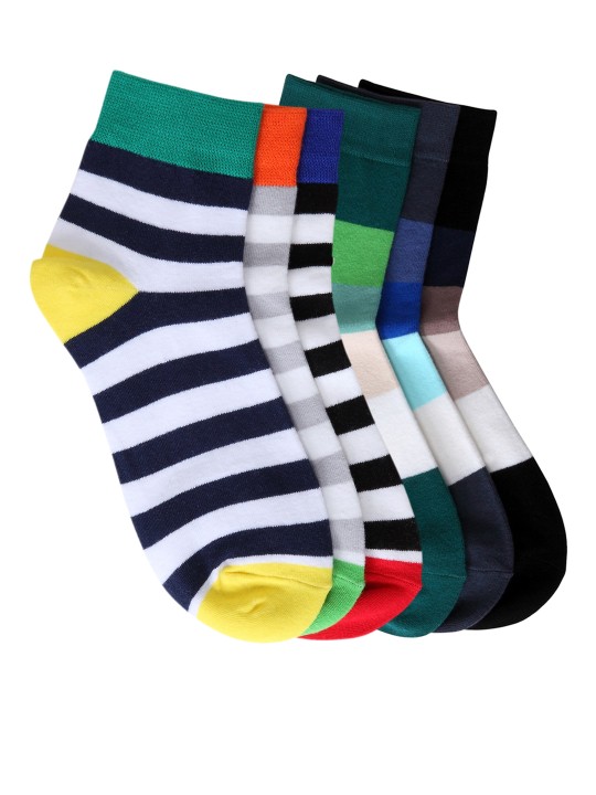 Unisex Pack of 6 Striped Socks