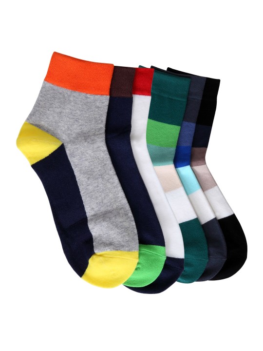 Unisex Pack of 6 Patterned Socks