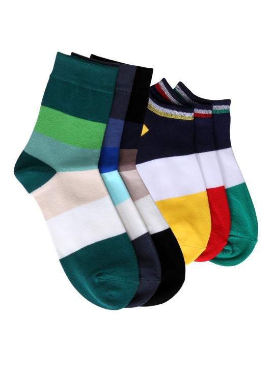 Unisex Pack of 6 Patterned Socks