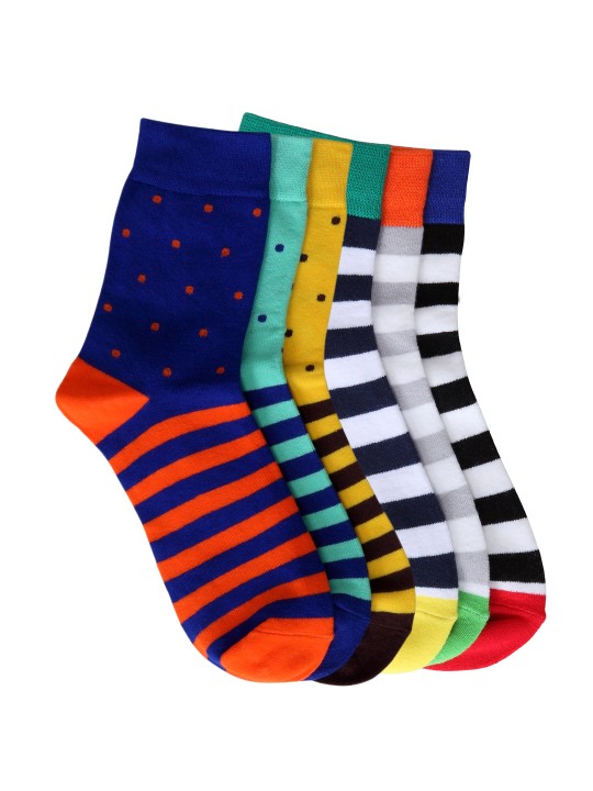 Unisex Pack of 6 Striped Socks