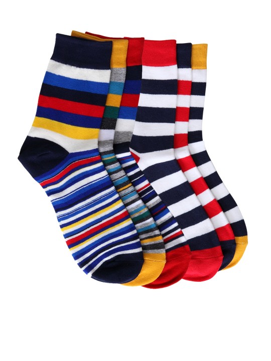 Unisex Pack of 6 Striped Socks