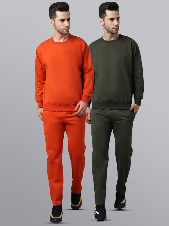 MACK JONNEY Men Pack Of 2 Solid Fleece Tracksuits