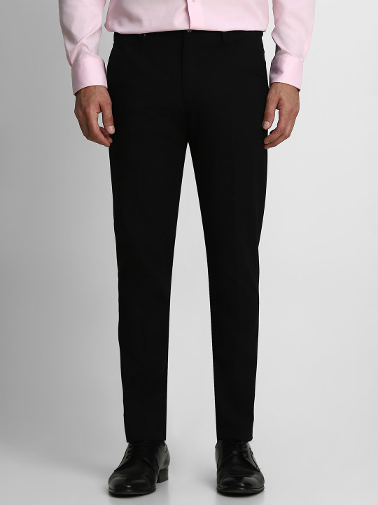 Louis Philippe Men Black Slim Fit Formal Trouser