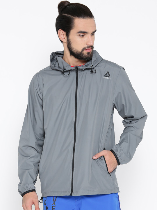 Men Grey Solid WOR WV Sporty Jacket XXL