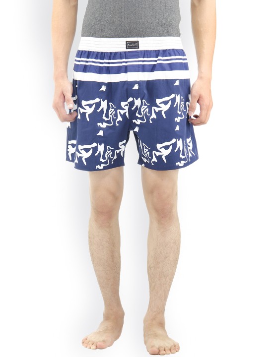 Men Blue Printed Boxers AEBXC1124 S