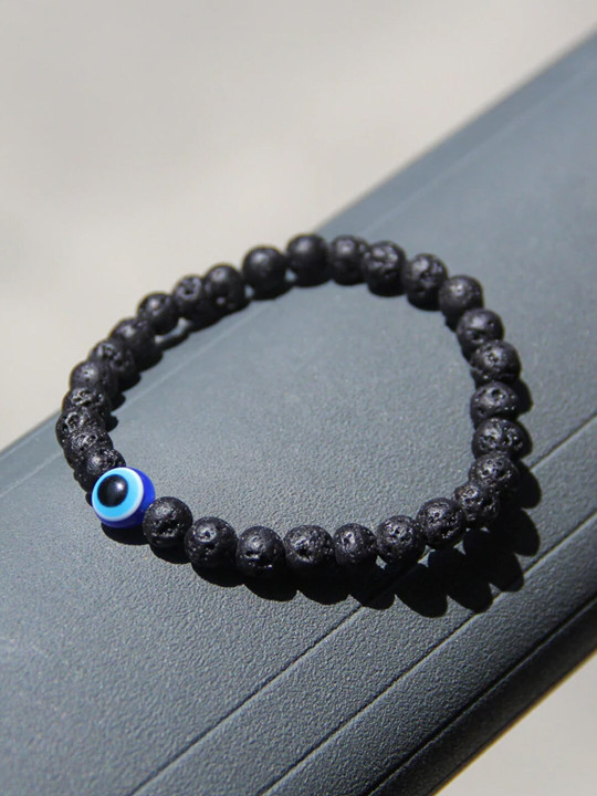 Young & Forever Unisex Black & Blue Brass Crystals Handcrafted Bracelet