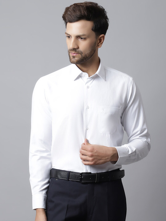 Cantabil Men White Formal Cotton Shirt