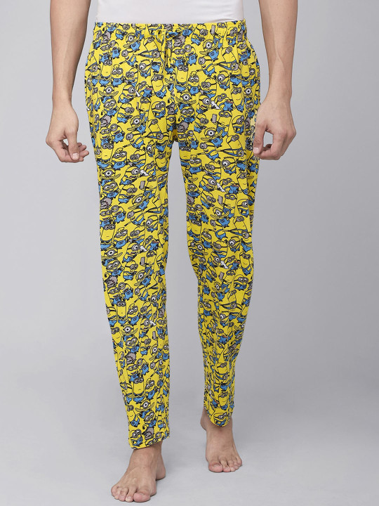 Free Authority Men Yellow Minions Printed Lounge Pants