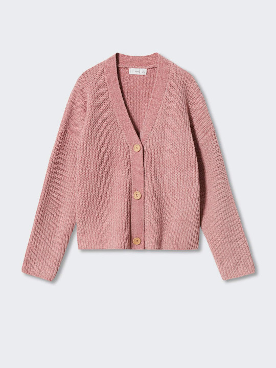 Mango Kids Girls V-Neck Cardigan