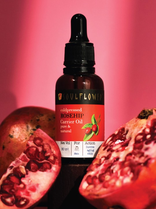 Soulflower Rosehip Oil For Face Wrinkles, Fine Lines