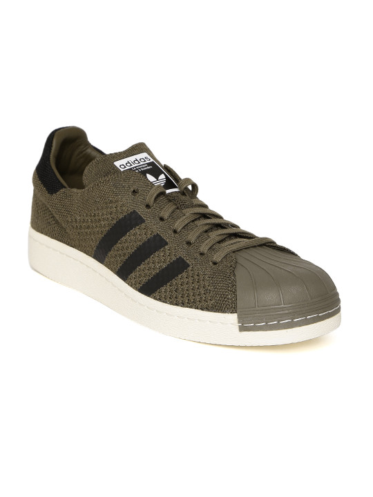 Men Olive Green Superstar 80s Prime Knit Sneakers 11 Desertcart