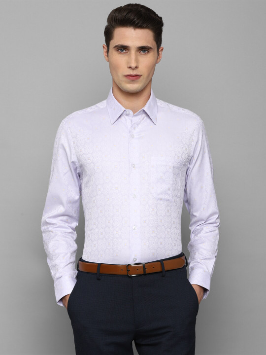 Louis Philippe Men Purple Slim Fit Pure Cotton Formal Shirt