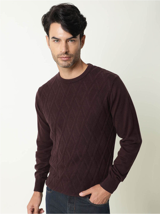 RARE RABBIT Men Cable Pullover Sweater