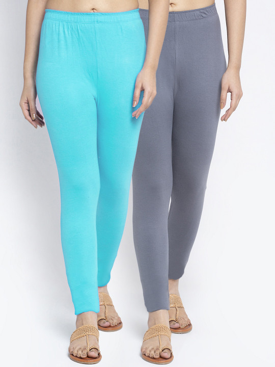 Jinfo Women Pack Of 2 Solid Ankle Length Leggings