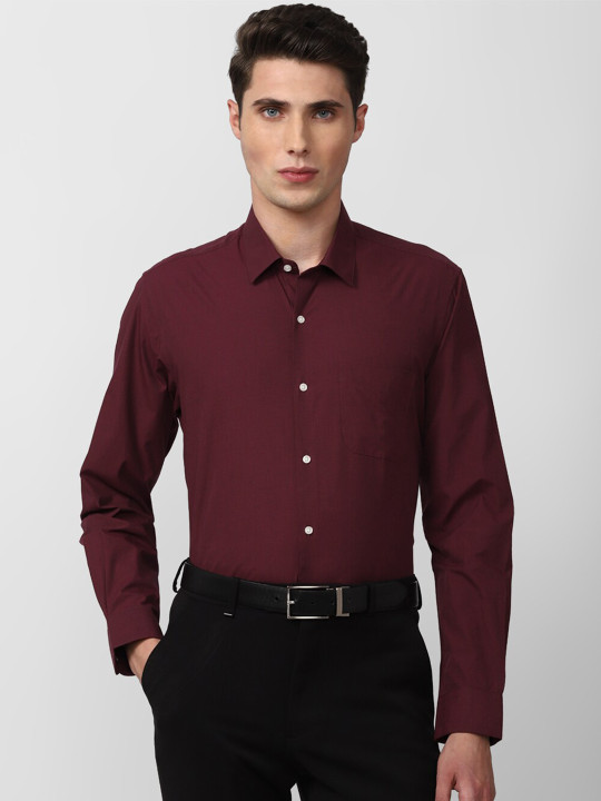 Peter England Men Maroon Formal Shirt