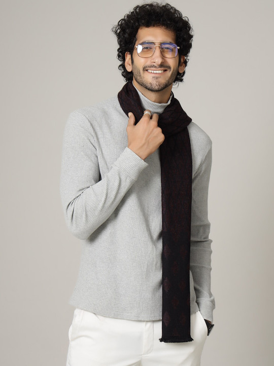 HANDICRAFT PALACE Men Purple Abstract Printed Mufflers