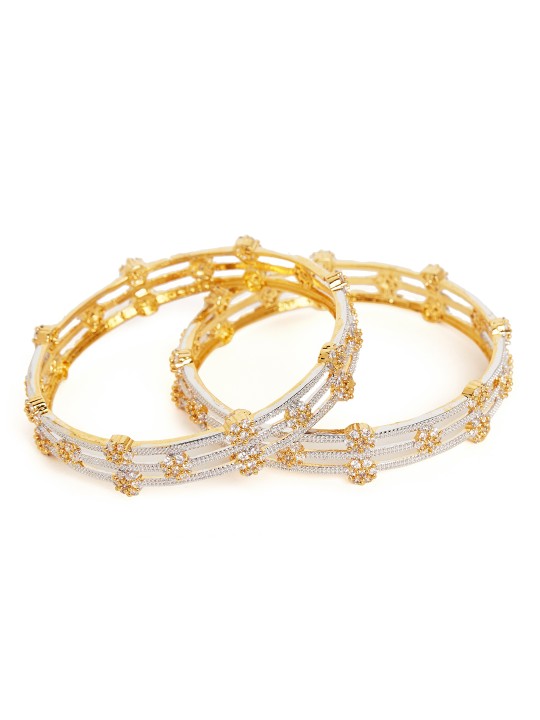 Set of 2 Gold-Plated Embellished Bangles 2.8