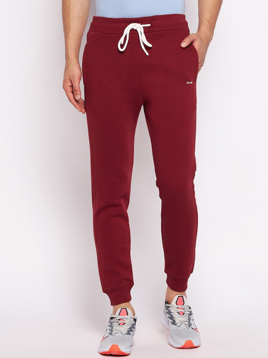98 Degree North Men Maroon Solid Casual Joggers