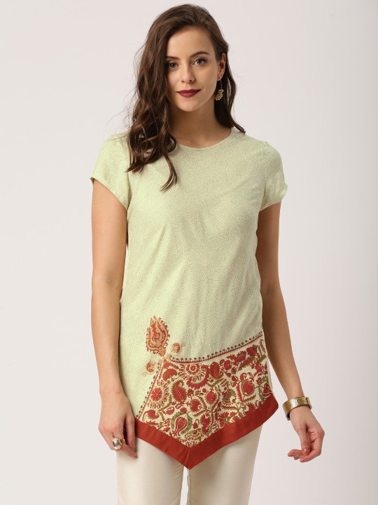 Women Beige Printed Top XS