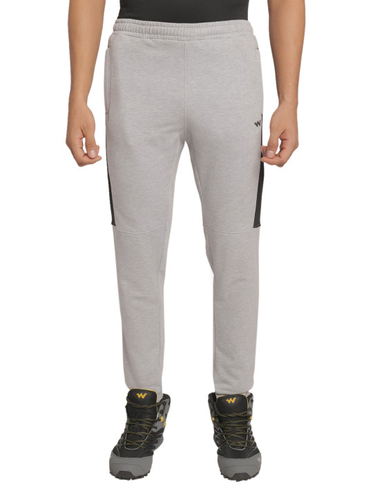 Wildcraft Men Grey Melange & Black Regular Fit Sports Track Pant