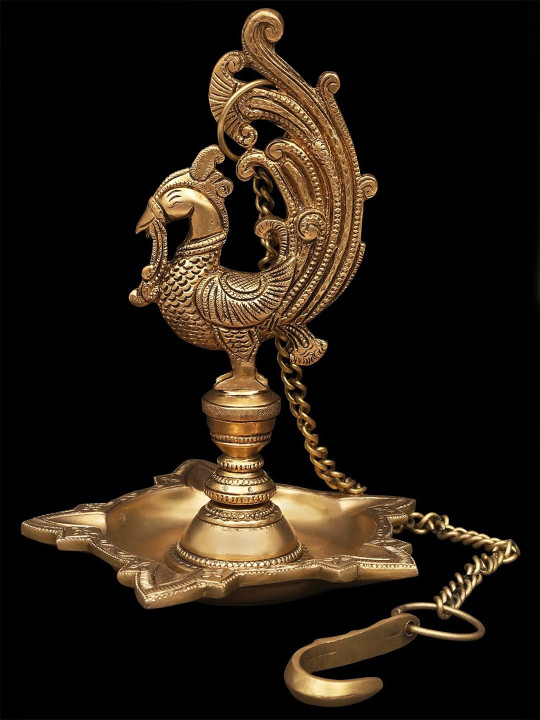Exotic India Peacock Brass Handmade Diwali Diyas