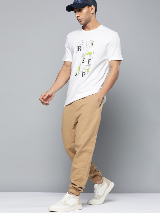HRX by Hrithik Roshan Men White Typography Printed Pure Cotton T-shirt