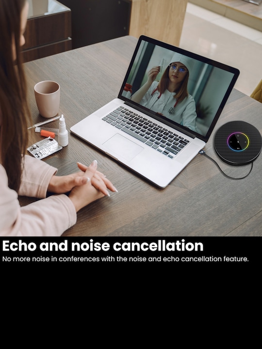 Portronics Talk Two Conference Black Echo Cancellation & Noise Reduction Speakers