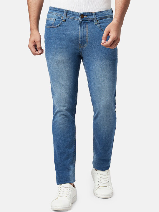 YU by Pantaloons Men Blue Slim Fit Heavy Fade Jeans