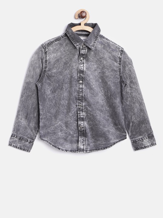 Boys Grey Faded Casual Shirt 1-2Y