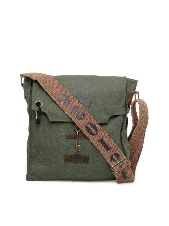 The House Of Tara Unisex Olive Green Messenger Bag
